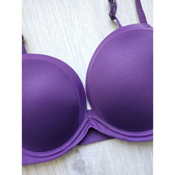 Le Mystere Infinite Possibilities Plunge Purple Underwire Molded Padded Bra 36D - Picture 3 of 10